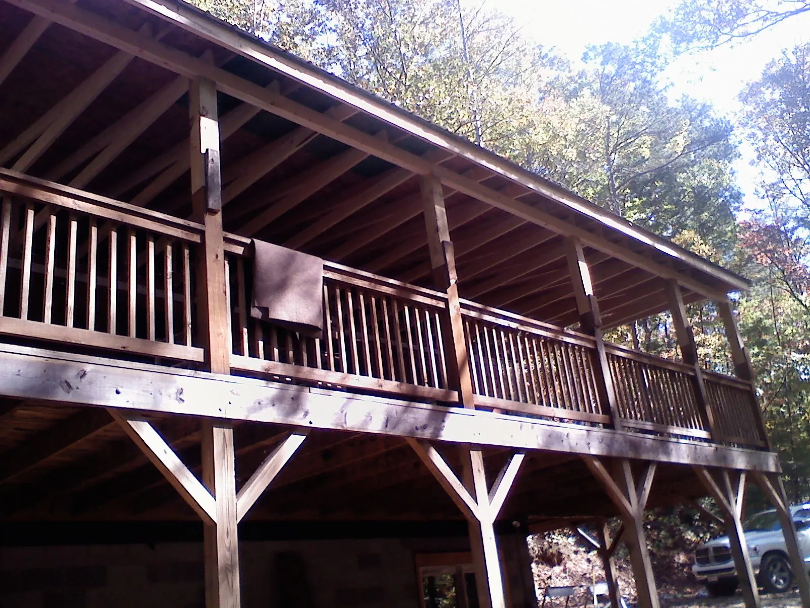 Timber framing under a new elevated porch and deck — Roof Leak Repair in Fishertown by Roofing Brothers
